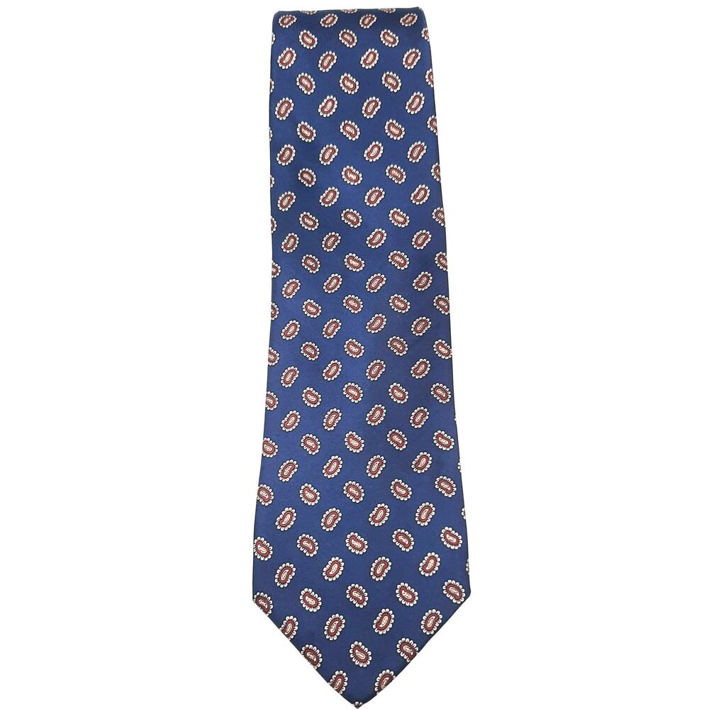 Robert Talbott Men's Silk Tie Vintage Paisley The Earle Blue Red Luxe Classic